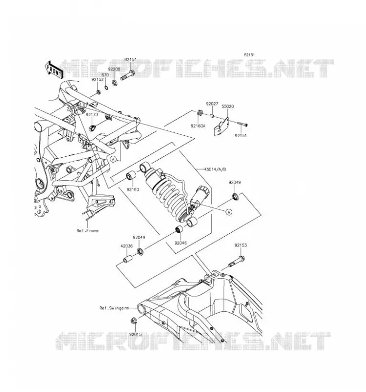 SUSPENSION/AMORTISSEUR Kawasaki MOTOS 650 2016 VERSYS 650  KLE650EGF