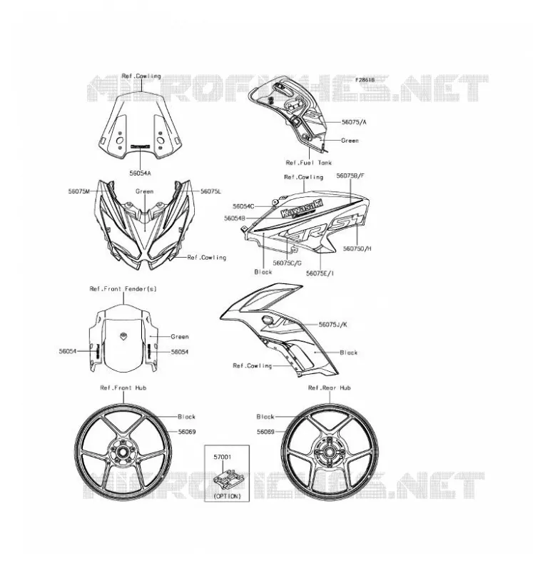 STICKER(GREEN) Kawasaki MOTOS 650 2017 VERSYS 650 ABS  KLE650FHFA