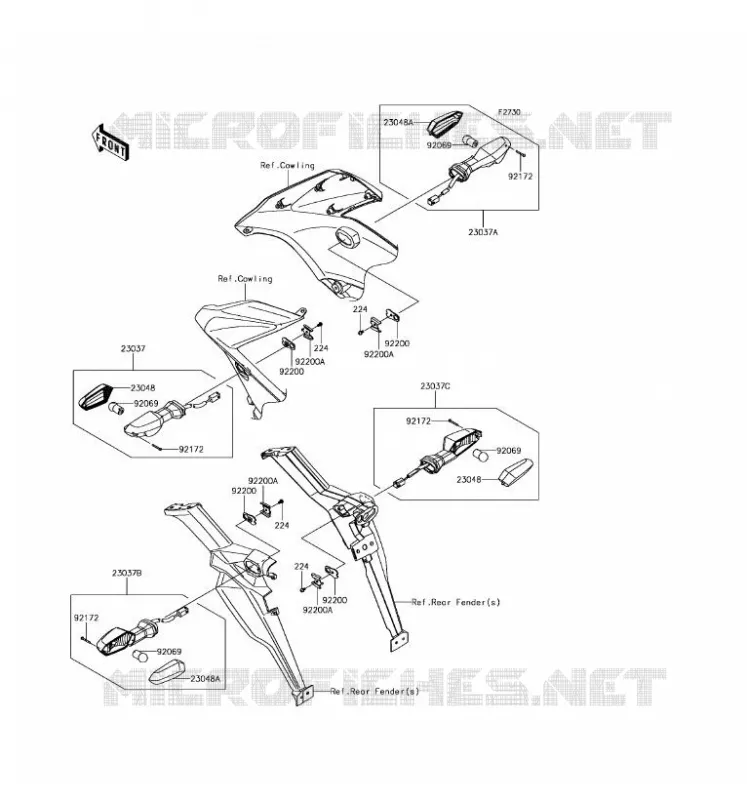 CLIGNOTANTS Kawasaki MOTOS 650 2017 VERSYS 650 ABS  KLE650FHFA