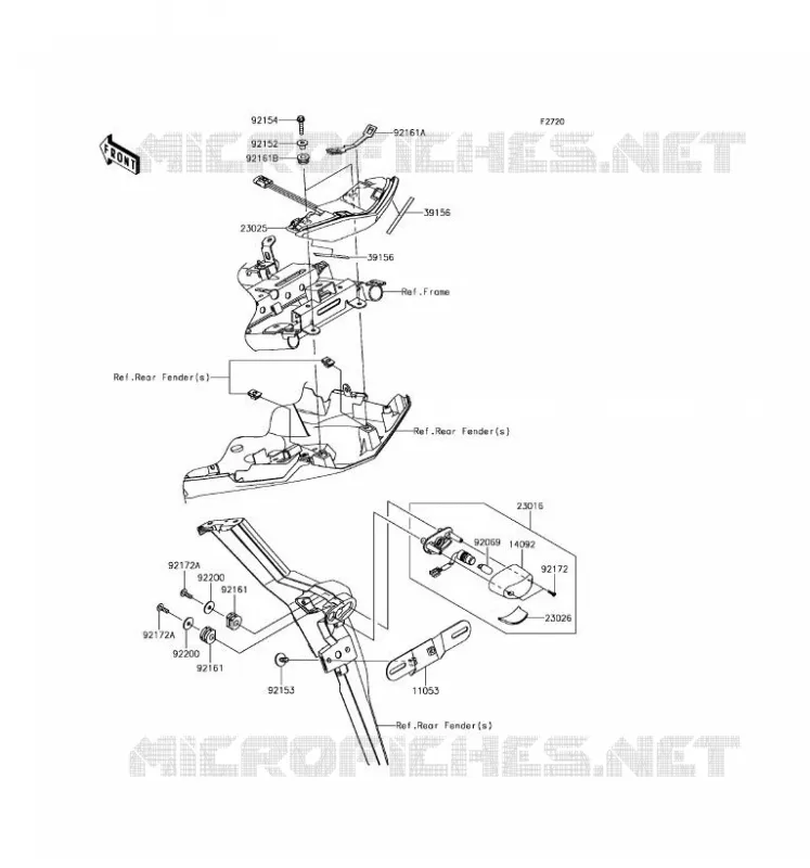 FEUX ARRI&Egrave;RE(S) Kawasaki MOTOS 650 2017 VERSYS 650 ABS  KLE650FHFA