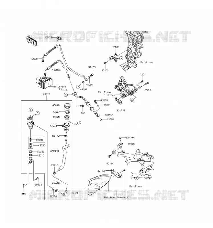 MAITRE CYLINDRE ARRI&Egrave;RE Kawasaki MOTOS 1000 2016 VERSYS 1000  KLZ1000BGF