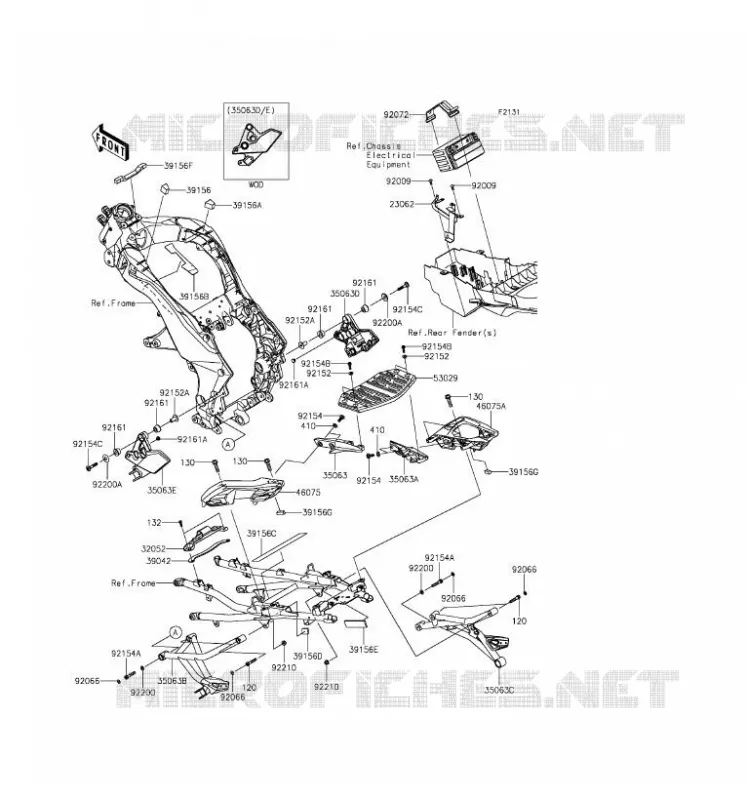 PIECE DE CADRE (COUVERTURE) Kawasaki MOTOS 1000 2016 VERSYS 1000  KLZ1000BGF