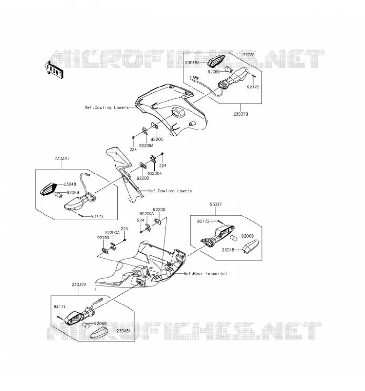 CLIGNOTANTS Kawasaki MOTOS 1000 2016 VERSYS 1000  KLZ1000BGF