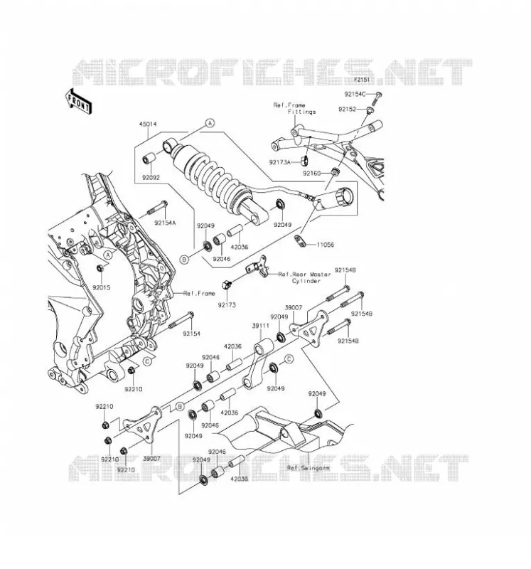 SUSPENSION/AMORTISSEUR Kawasaki MOTOS 1000 2016 VERSYS 1000  KLZ1000BGF