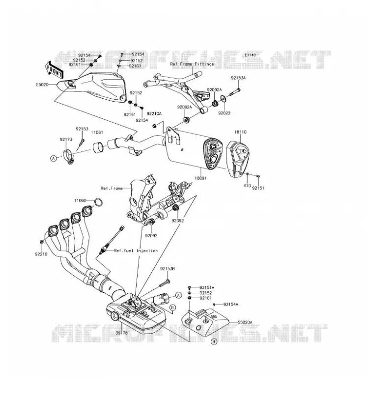 &Eacute;CHAPPEMENT Kawasaki MOTOS 1000 2017 VERSYS 1000  KLZ1000BHF