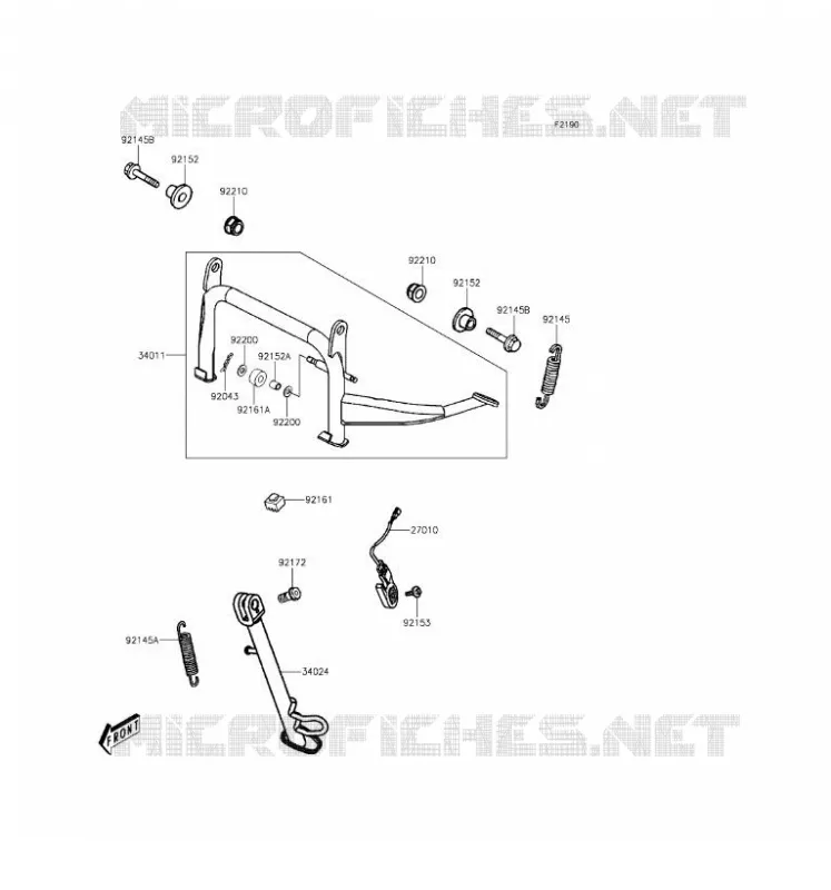 BEQUILLES Kawasaki SCOOTER 300 2016 J300  SC300AGFA