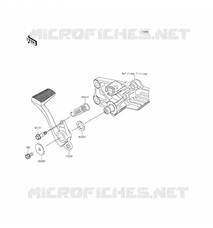 PEDALE DE FREIN Kawasaki MOTOS 1400 2016 1400GTR ABS  ZG1400EGF