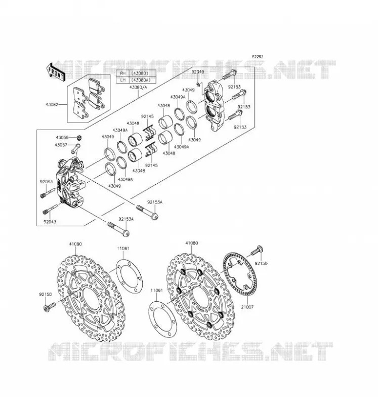 FREIN AVANT Kawasaki MOTOS 1400 2016 1400GTR ABS  ZG1400EGF