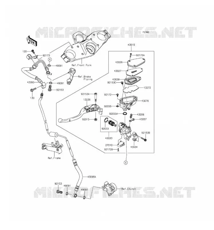 EMBRAYAGE MAITRE CYLINDRE Kawasaki MOTOS 1400 2017 CONCOURS 14 ABS  ZG1400EHF