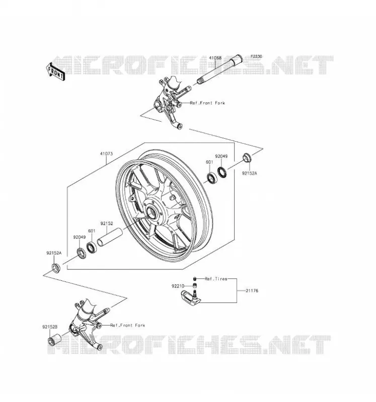 ROUE AVANT Kawasaki MOTOS 1400 2017 CONCOURS 14 ABS  ZG1400EHF