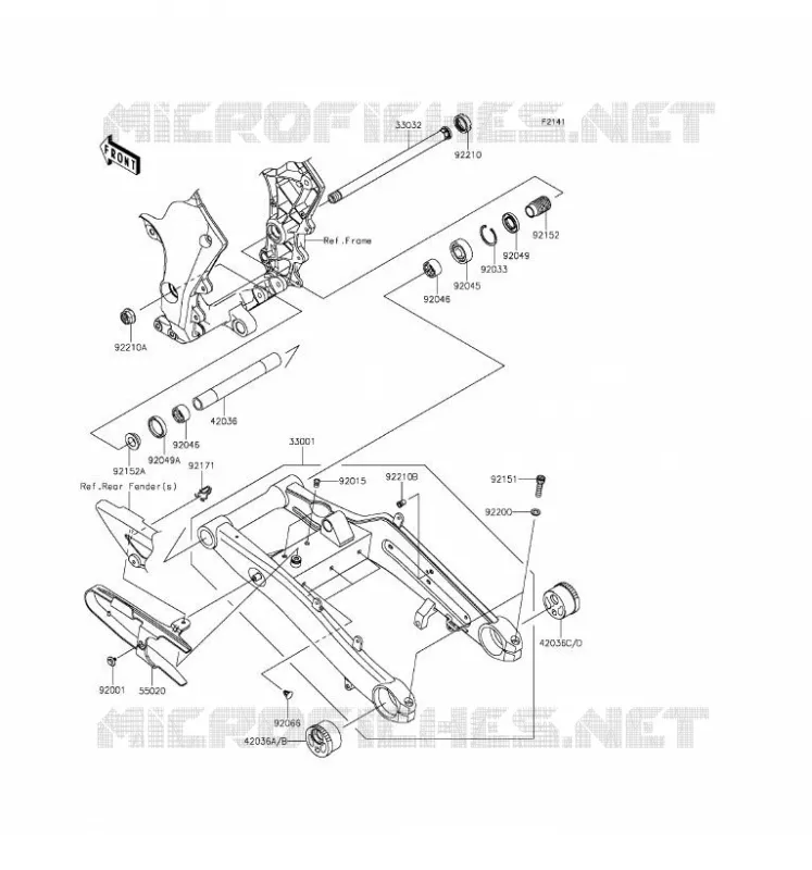 BRAS OSCILLANT Kawasaki MOTOS 1000 2016 Z1000  ZR1000FGF