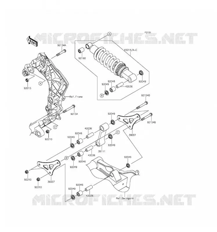 SUSPENSION/AMORTISSEUR Kawasaki MOTOS 1000 2016 Z1000  ZR1000FGF