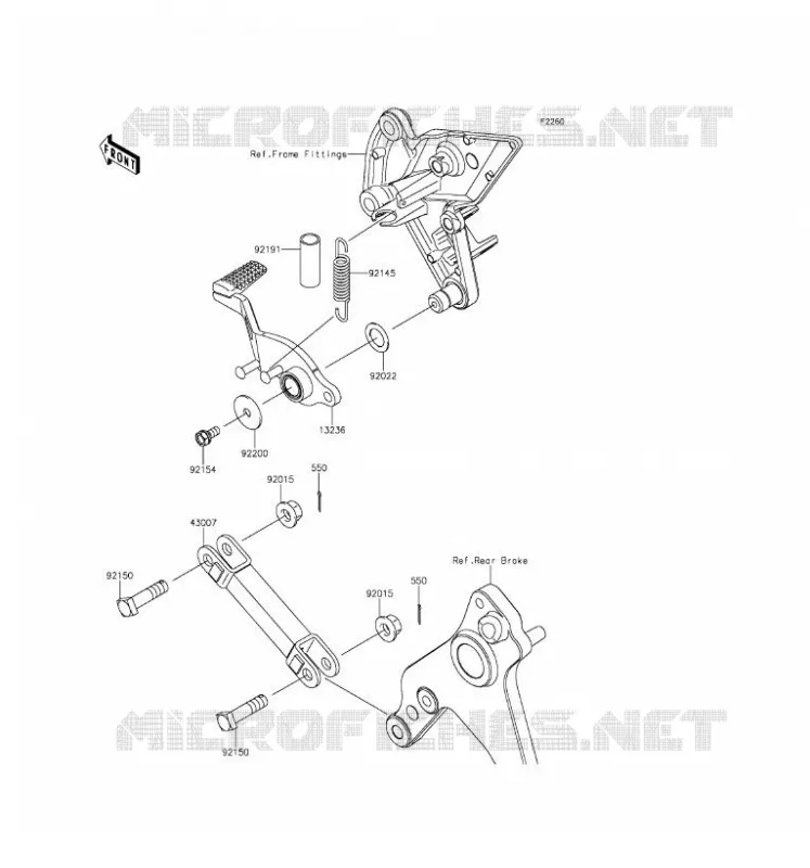 PEDALE DE FREIN/TORQUE LINK Kawasaki MOTOS 1000 2016 Z1000 ABS  ZR1000GGF