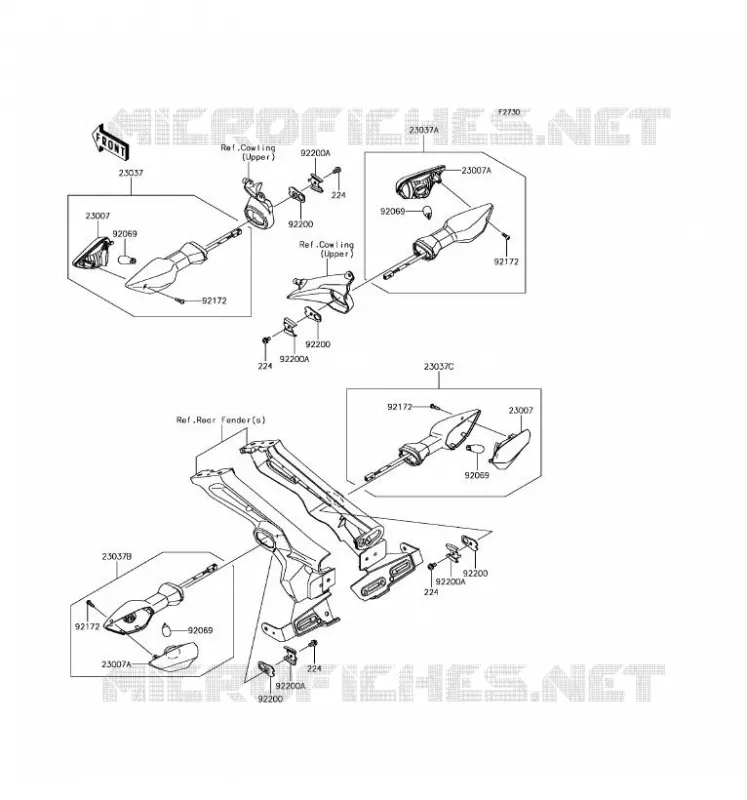 CLIGNOTANTS Kawasaki MOTOS 1000 2017 Z1000  ZR1000HHF