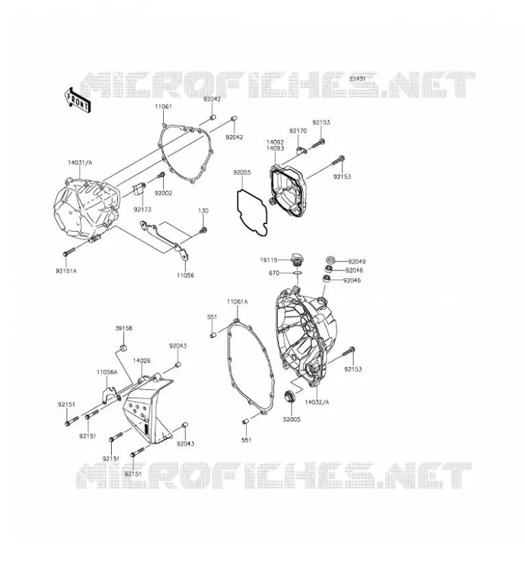 COUVERCLES MOTEUR Kawasaki MOTOS 800 2016 Z800  ZR800AGF