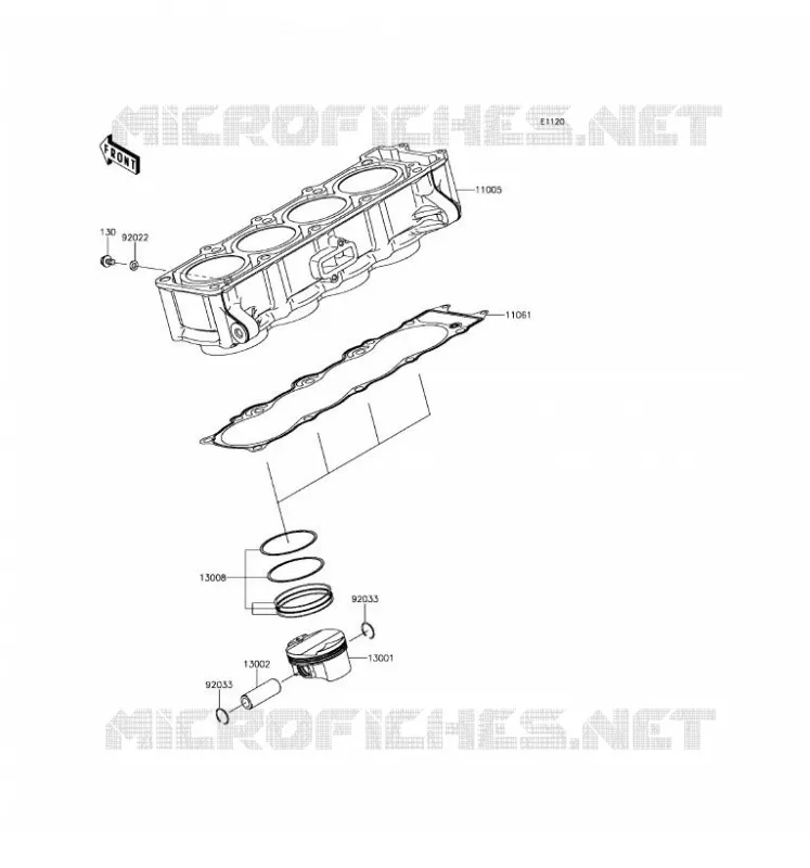 CYLINDRE/PISTON Kawasaki MOTOS 800 2016 Z800 ABS  ZR800BGF