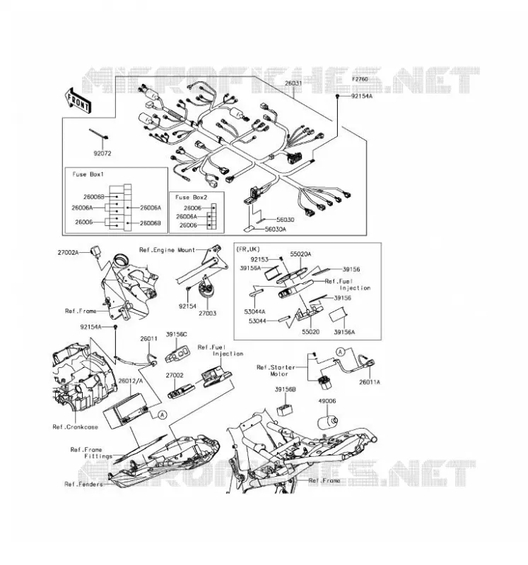CHASSIS EQUIPMENT ELECTRIQUE Kawasaki MOTOS 800 2016 Z800 ABS  ZR800BGF