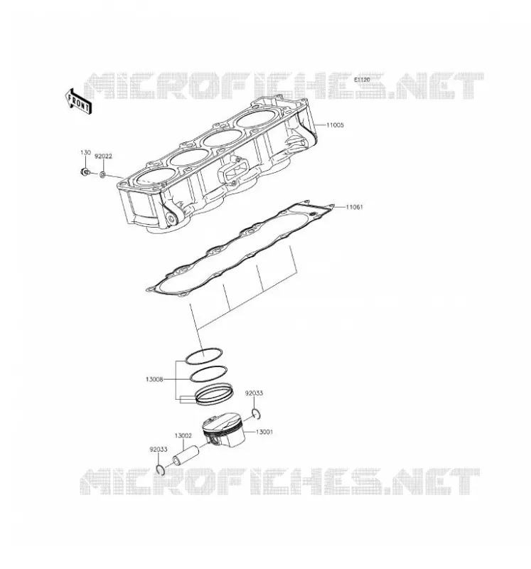 CYLINDRE/PISTON Kawasaki MOTOS 800 2016 Z800 ABS  ZR800BGF