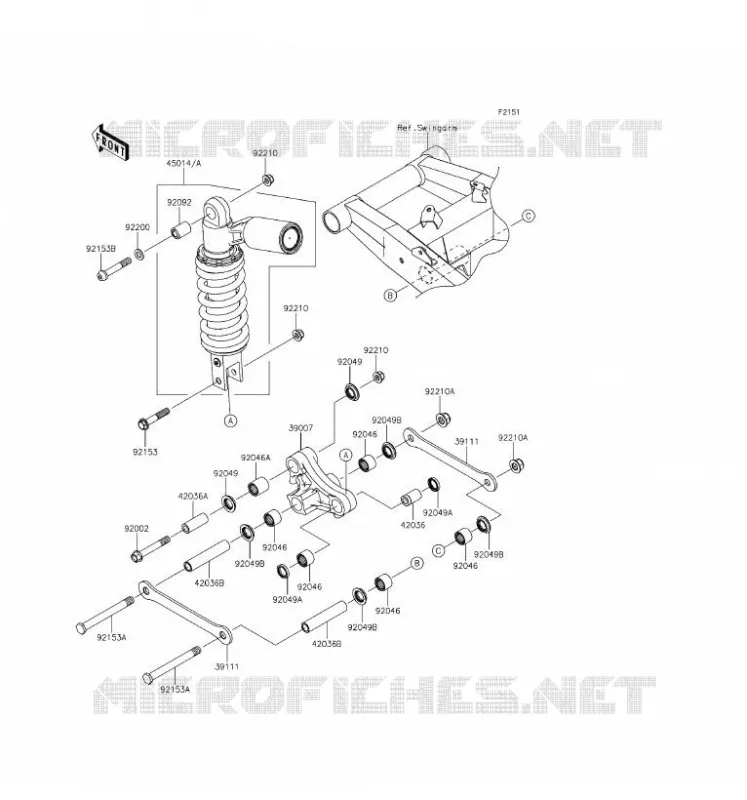 SUSPENSION/AMORTISSEUR Kawasaki MOTOS 800 2016 Z800 ABS  ZR800BGF