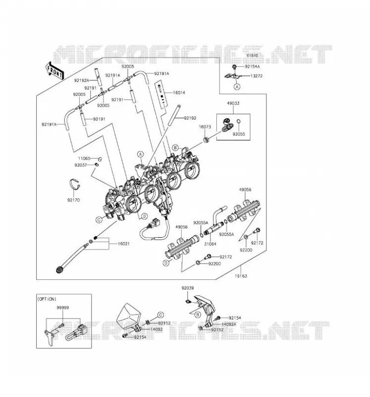 CARBU Kawasaki MOTOS 800 2016 Z800 ABS  ZR800DGF