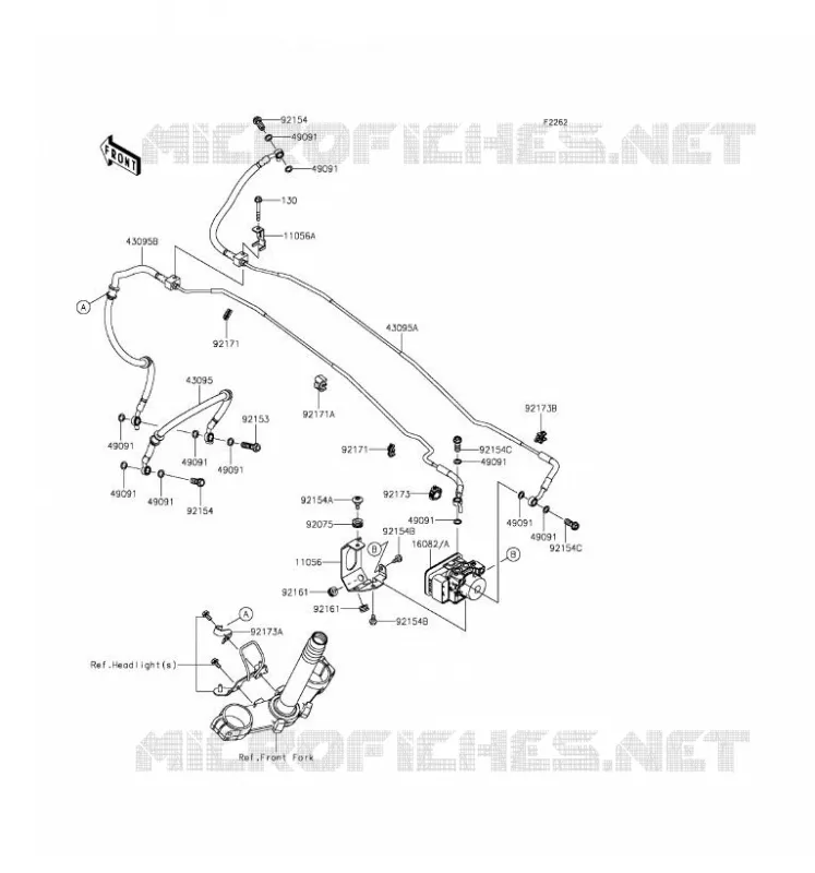 DURITE DE FREIN Kawasaki MOTOS 800 2016 Z800 ABS  ZR800DGFA
