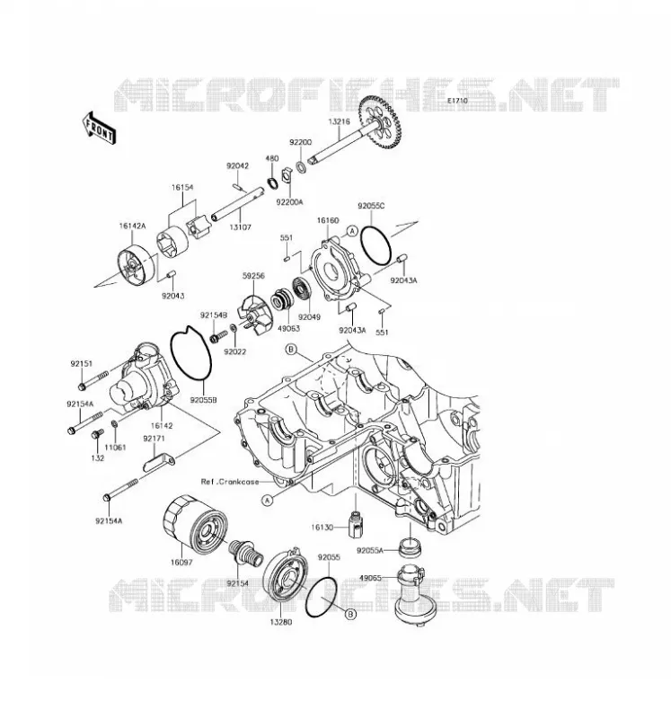 POMPE A HUILE Kawasaki QUAD 50 2017 KFX50  KSF50BHF