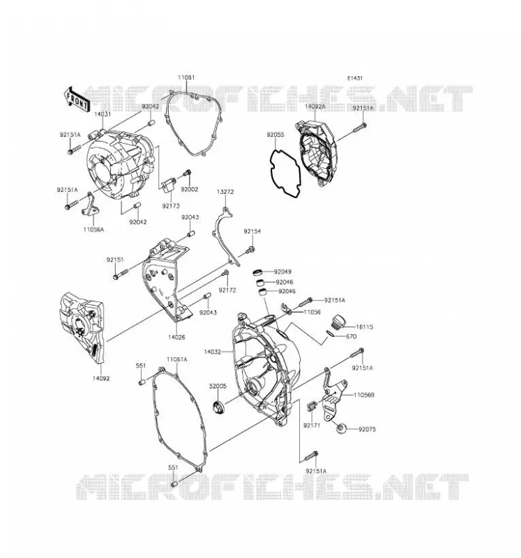 COUVERCLES MOTEUR Kawasaki MOTOS 1000 2016 Z1000SX  ZX1000LGF