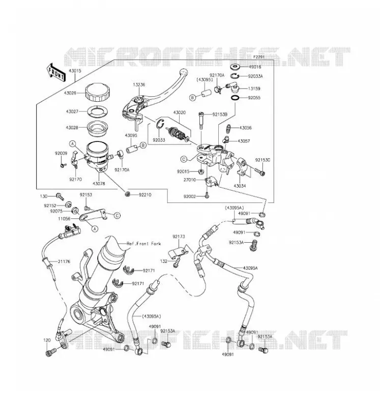MAITRE CYLINDRE AV Kawasaki MOTOS 1000 2016 Z1000SX  ZX1000LGF