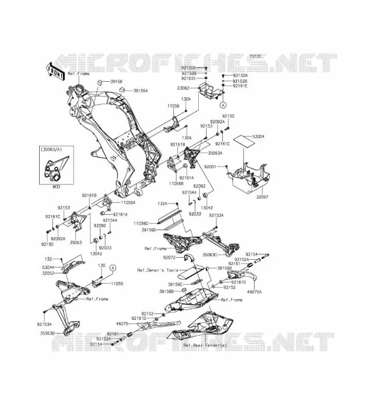 PIECE DE CADRE (COUVERTURE) Kawasaki MOTOS 1000 2016 Z1000SX  ZX1000LGF