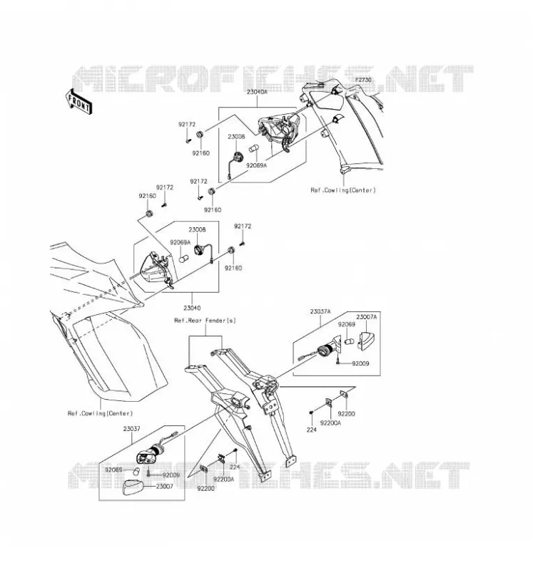 CLIGNOTANTS Kawasaki MOTOS 1000 2016 Z1000SX  ZX1000LGF