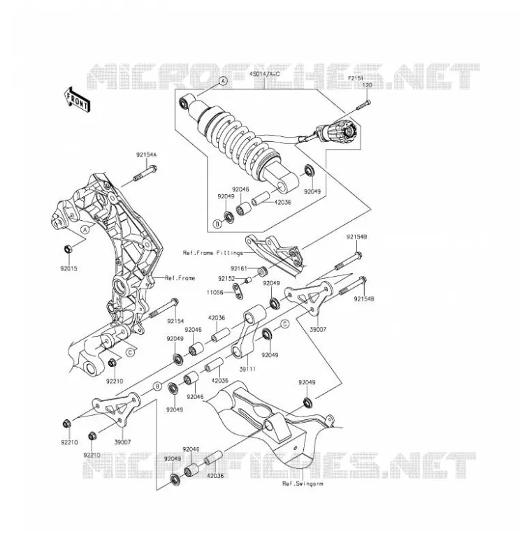 SUSPENSION/AMORTISSEUR Kawasaki MOTOS 1000 2016 Z1000SX  ZX1000LGF
