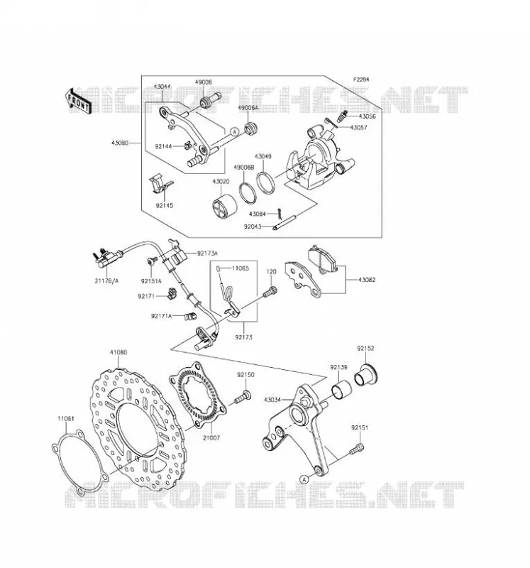 FREIN ARRIERE Kawasaki MOTOS 1000 2016 Z1000SX ABS  ZX1000MGF