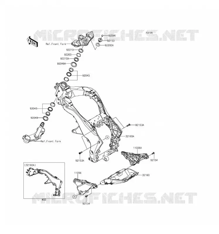 CH&Acirc;SSIS Kawasaki MOTOS 1000 2016 Z1000SX ABS  ZX1000MGF
