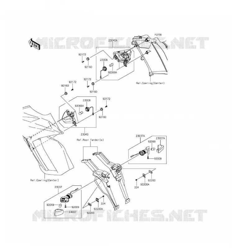 CLIGNOTANTS Kawasaki MOTOS 1000 2016 Z1000SX ABS  ZX1000MGF