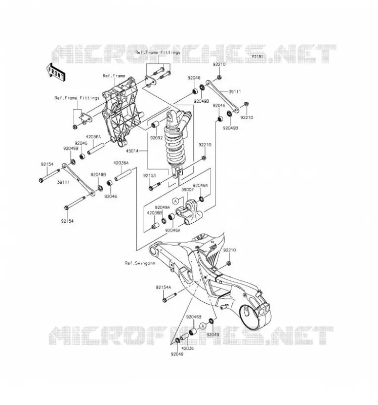 SUSPENSION/AMORTISSEUR Kawasaki MOTOS 1000 2016 NINJA H2  ZX1000NGF