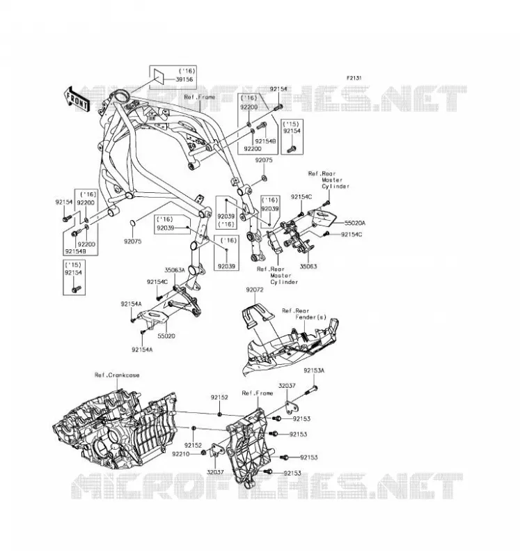 PIECE DE CADRE (COUVERTURE) Kawasaki MOTOS 1000 2016 NINJA H2R  ZX1000PGF