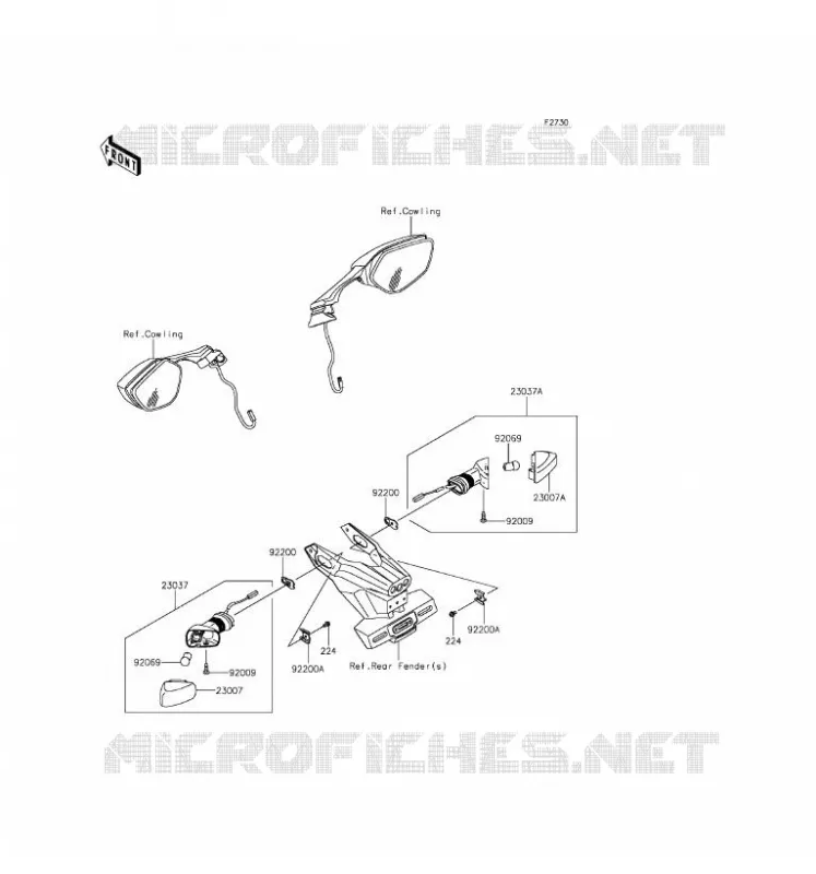 CLIGNOTANTS Kawasaki MOTOS 1000 2016 NINJA ZX-10R  ZX1000RGF