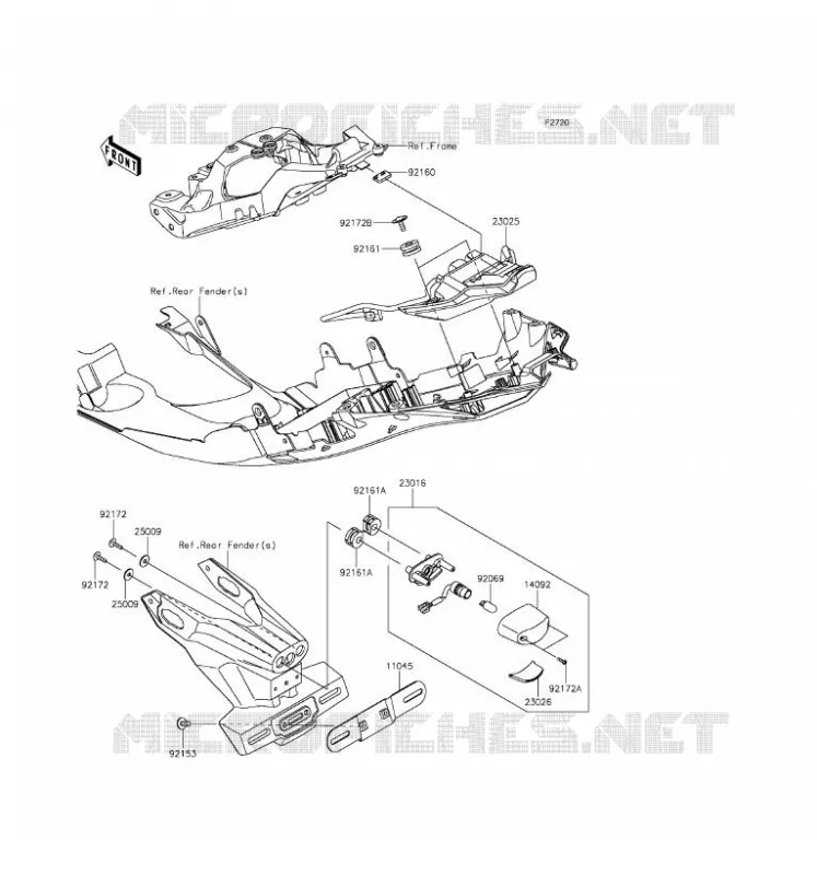 FEUX ARRI&Egrave;RE(S) Kawasaki MOTOS 1000 2016 NINJA ZX-10R  ZX1000RGF