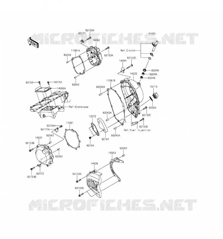 COUVERCLES MOTEUR Kawasaki MOTOS 1000 2017 NINJA ZX-10R  ZX1000RHF