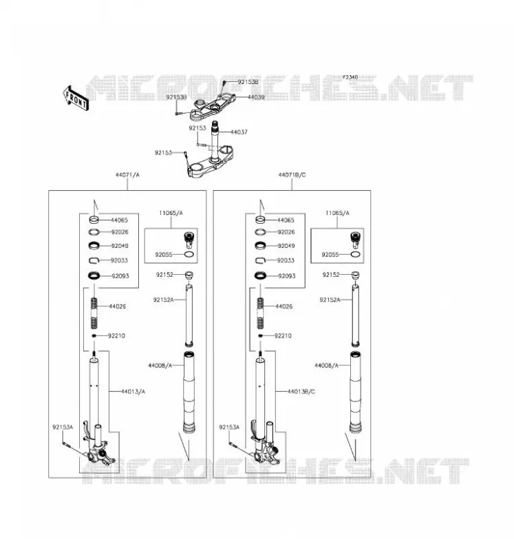 FOURCHE Kawasaki MOTOS 1000 2017 NINJA ZX-10R  ZX1000RHF