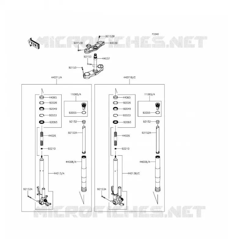 FOURCHE Kawasaki MOTOS 1000 2016 NINJA ZX-10R ABS  ZX1000SGF