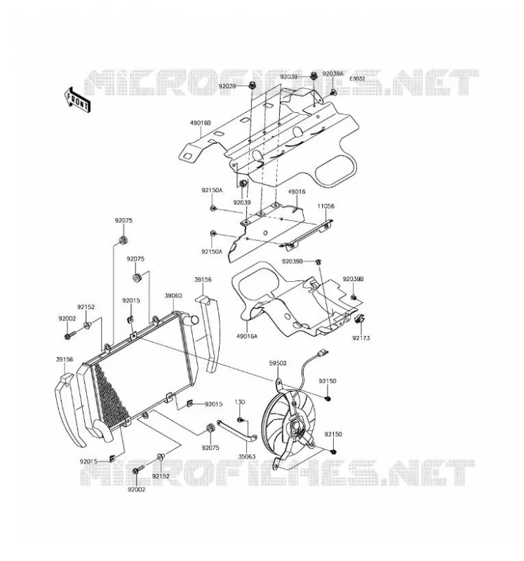 RADIATEUR Kawasaki MOTOS 1000 2017 Z1000SX  ZX1000WHF