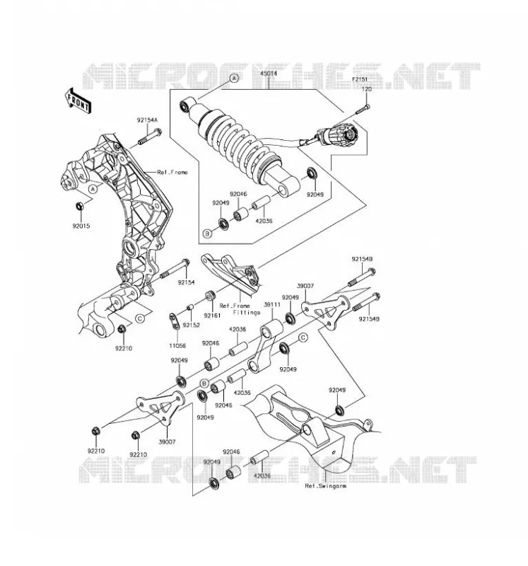SUSPENSION/AMORTISSEUR Kawasaki MOTOS 1000 2017 Z1000SX  ZX1000WHF