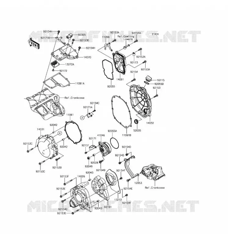COUVERCLES MOTEUR Kawasaki MOTOS 1400 2017 NINJA ZX-14R ABS  ZX1400HHF