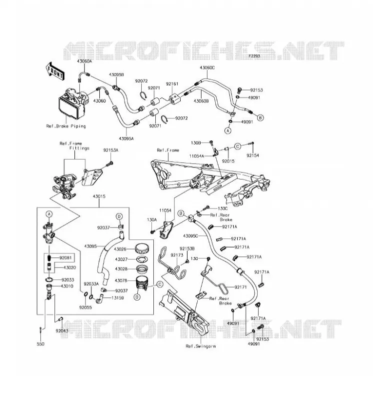 MAITRE CYLINDRE ARRI&Egrave;RE Kawasaki MOTOS 1400 2017 NINJA ZX-14R ABS  ZX1400HHF