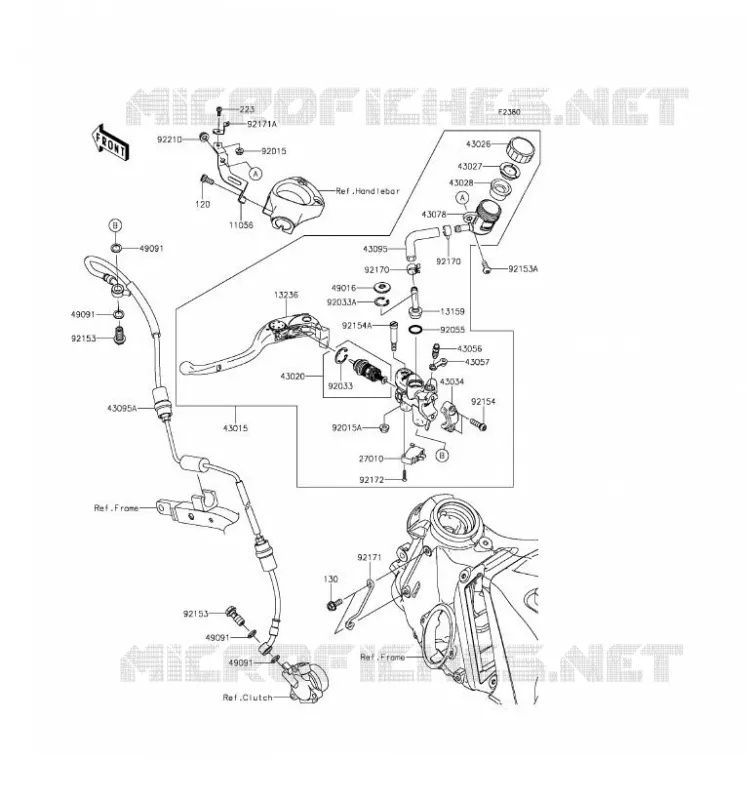 EMBRAYAGE MAITRE CYLINDRE Kawasaki MOTOS 1400 2016 NINJA ZX-14R ABS  ZX1400JGF