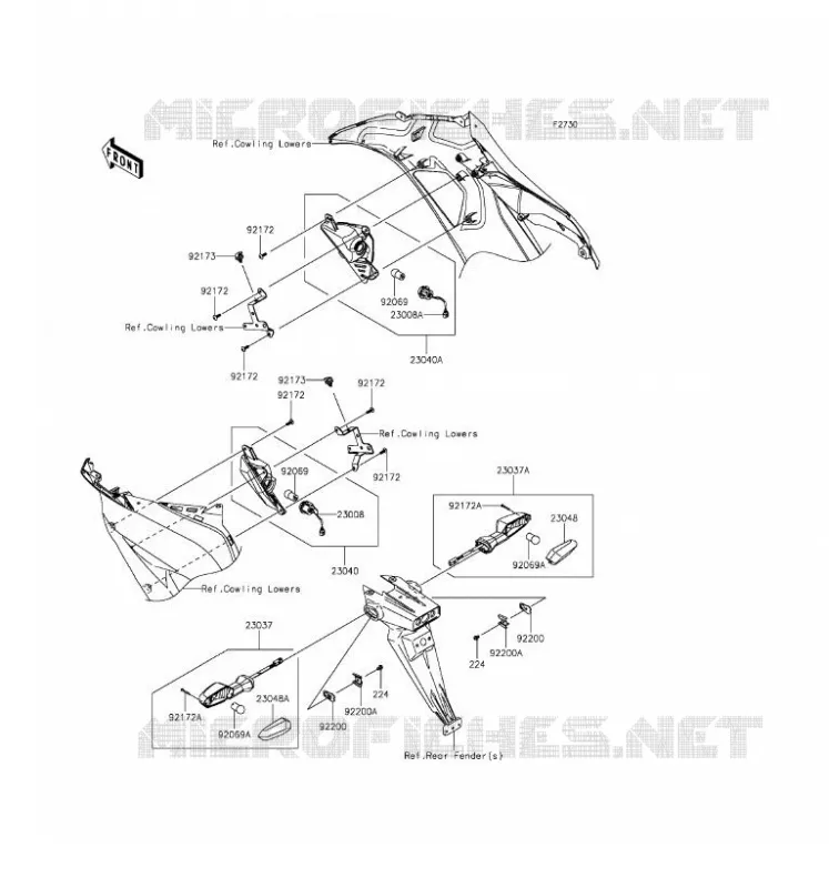 CLIGNOTANTS Kawasaki MOTOS 636 2016 NINJA ZX-6R  ZX636EGFA