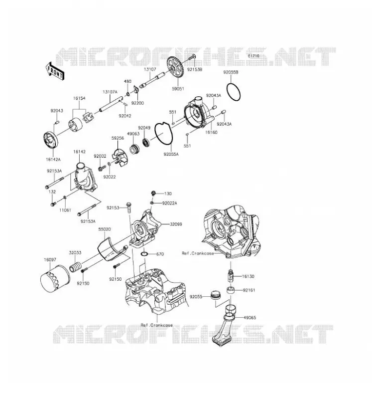 POMPE A HUILE/FILTRE &Agrave; HUILE Kawasaki MOTOS 636 2016 NINJA ZX-6R  ZX636EGFA