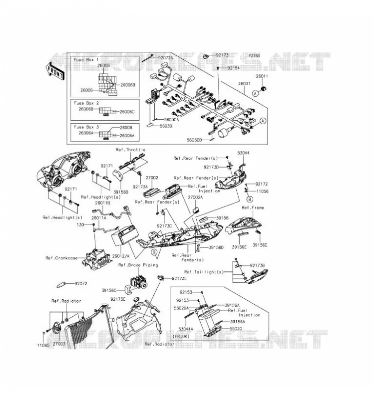 CHASSIS EQUIPMENT ELECTRIQUE Kawasaki MOTOS 636 2016 NINJA ZX-6R ABS  ZX636FGF