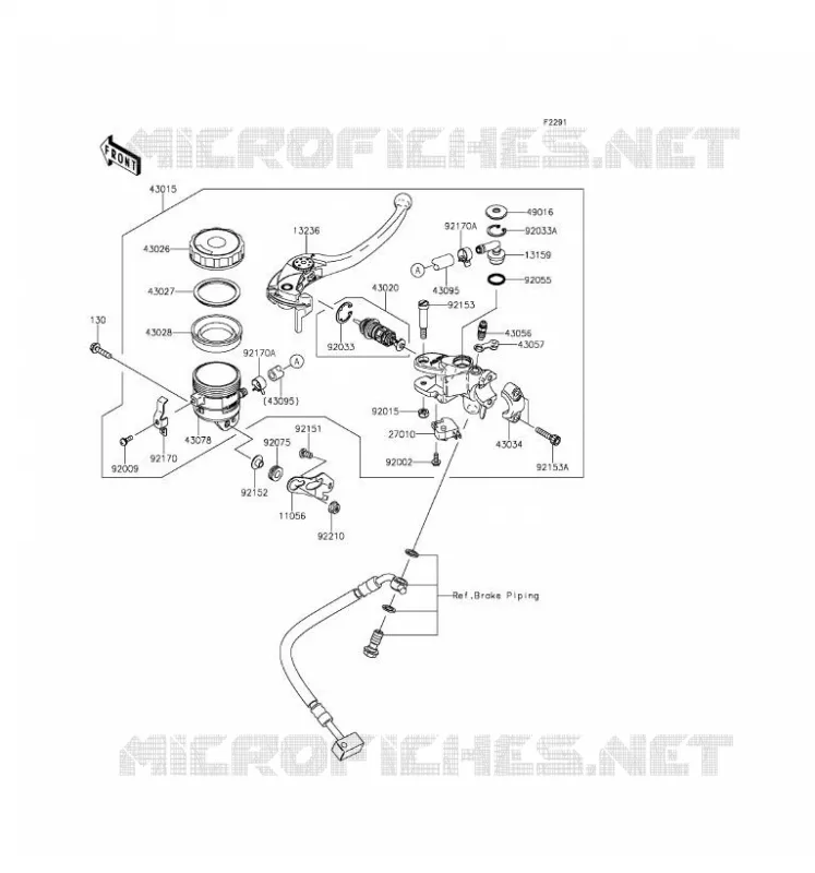 MAITRE CYLINDRE AV Kawasaki MOTOS 636 2016 NINJA ZX-6R ABS  ZX636FGF